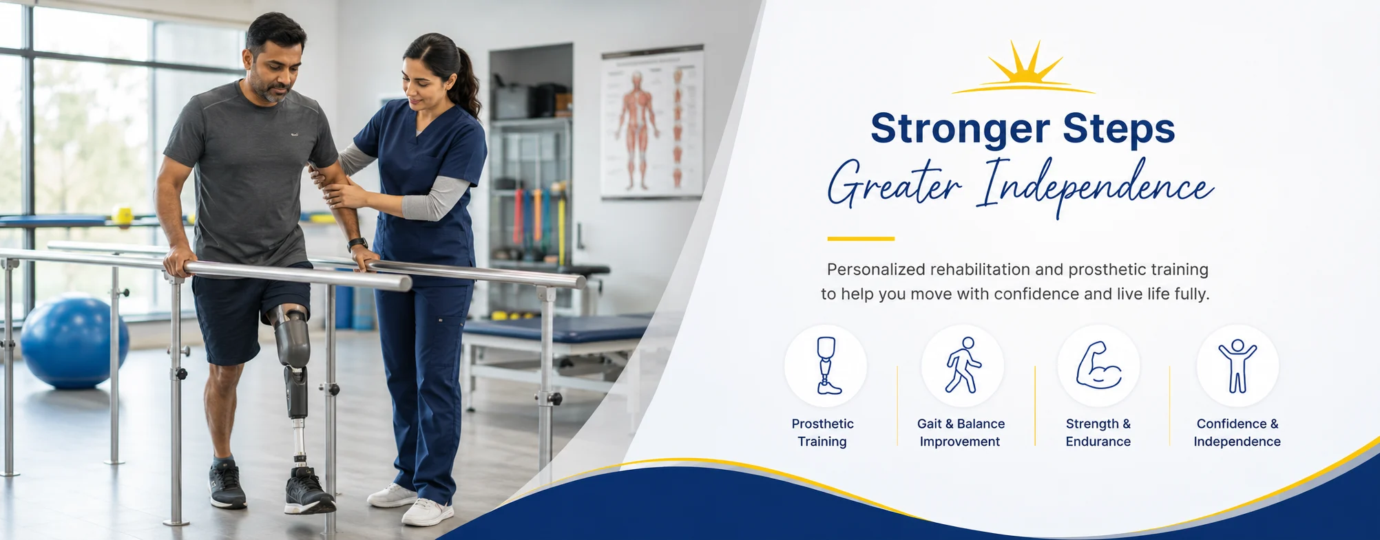Amputation rehabilitation center providing prosthetic training and physical therapy in Munster, Evergreen Park, and South Chicago