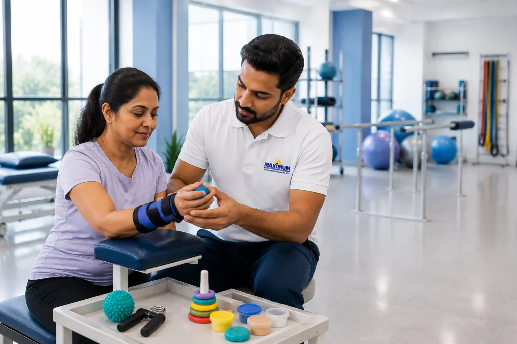 Hand therapy for carpal tunnel surgery rehabilitation and recovery