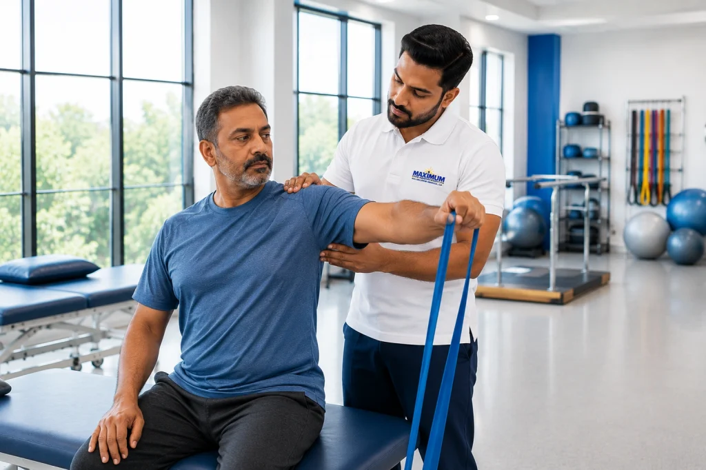Physical therapy for rotator cuff repair rehabilitation and shoulder recovery