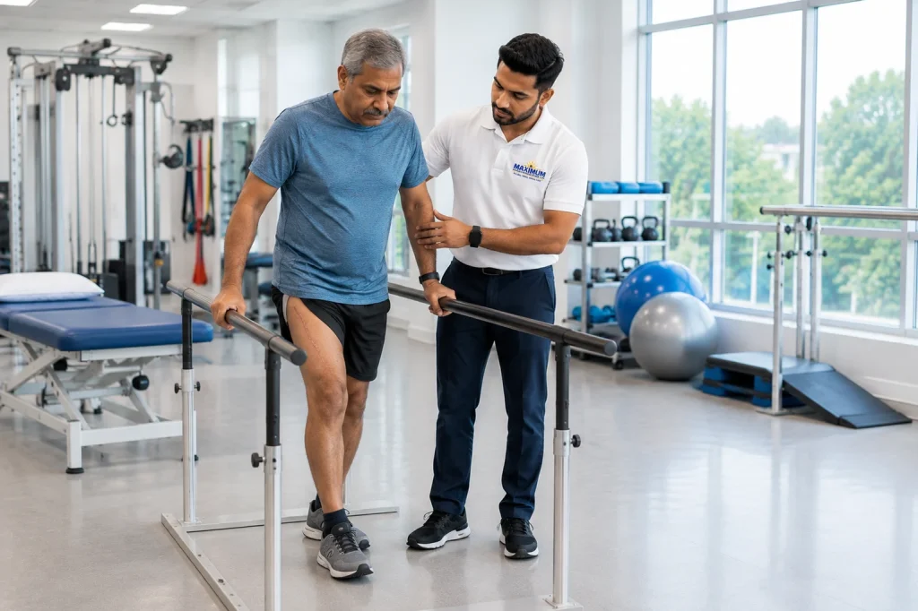 Physical therapy for total hip replacement rehabilitation and recovery