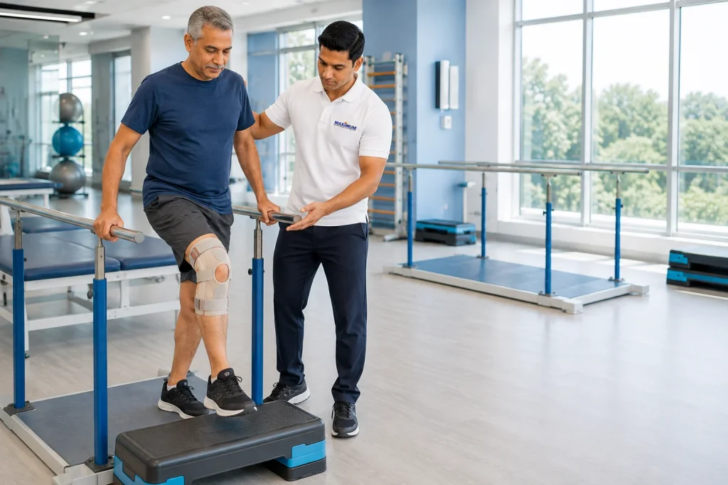 Physical therapy for total knee replacement rehabilitation and recovery