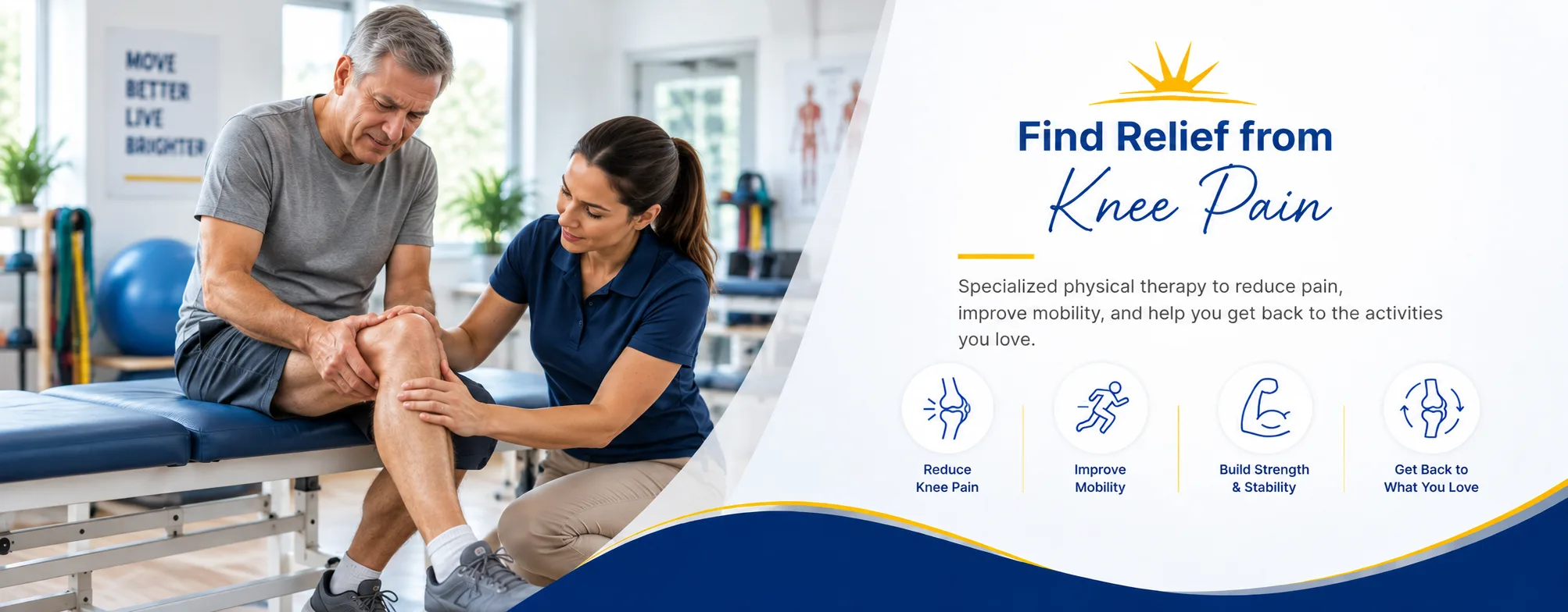 Knee pain physical therapy in Evergreen Park, IL, Munster, IN and South Chicago