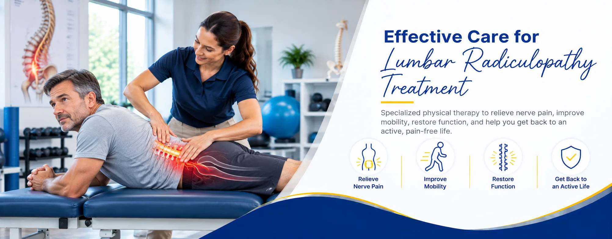 Lumbar radiculopathy physical therapy in Evergreen Park, IL, Munster, IN and South Chicago