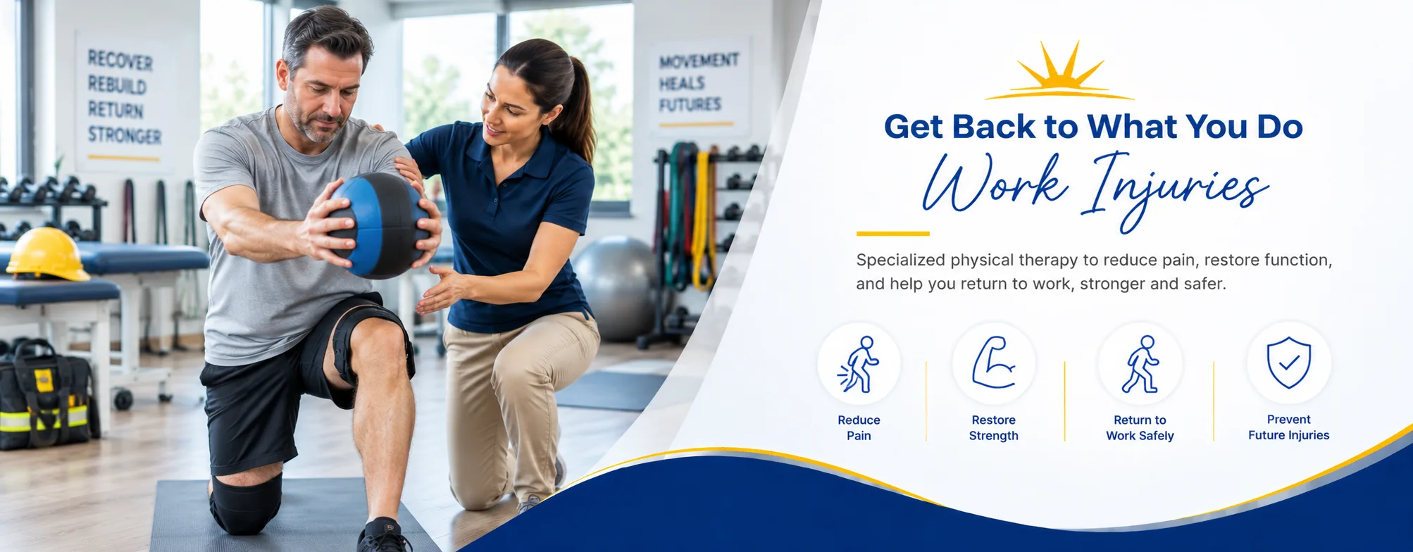 Work injury physical therapy in Evergreen Park, IL, Munster, IN and South Chicago